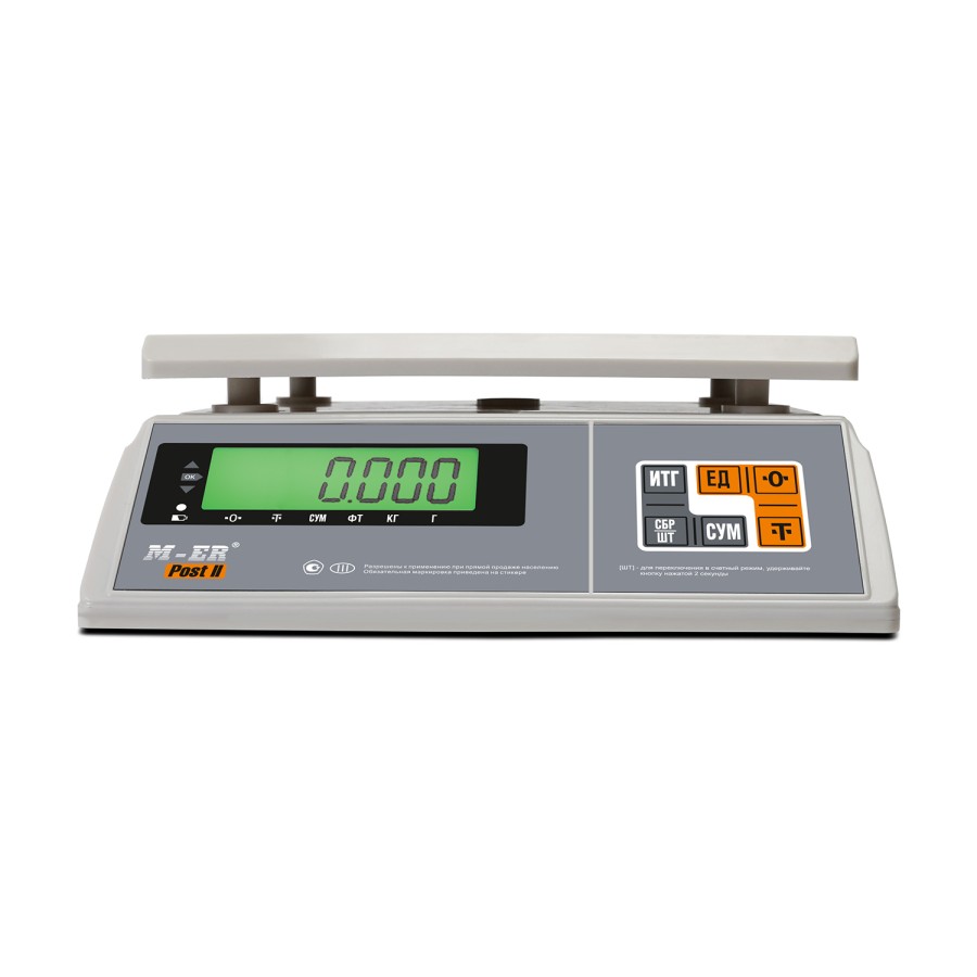 Фасовочные настольные весы M-ER 326 AFU-15.1 "Post II" LCD USB-COM